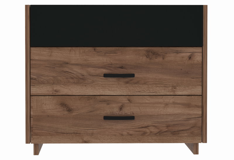 Συρταριέρα Kitwood Frame Μ90xΠ45xΥ76cm Καρυδί/Μαύρη