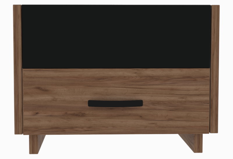 Κομοδίνο Kitwood Frame Μ55xΠ40xΥ45cm Καρυδί/Μαύρο