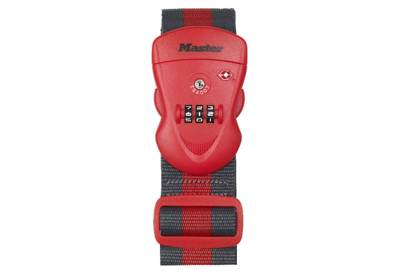 Ιμάντας Αποσκευών Masterlock Κόκκινος με Συνδυασμό TSA 200cm