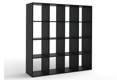Βιβλιοθήκη Kitwood Cube Μαύρη Μ143xΥ144xΠ40cm