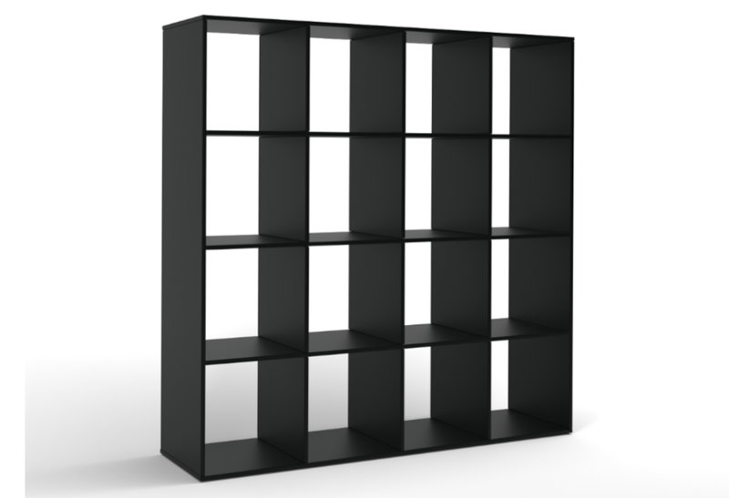 Βιβλιοθήκη Kitwood Cube Μ143xΠ40xΥ144cm Μαύρη