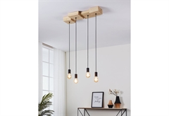 Κρεμαστό Φωτιστικό Halkin Ε27 M72xΥ110xΠ25cm Μαύρο