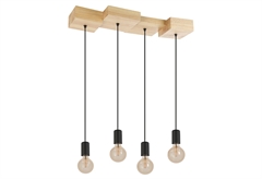 Κρεμαστό Φωτιστικό Halkin Ε27 M72xΥ110xΠ25cm Μαύρο