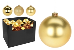 Χριστουγεννιάτικη Μπάλα Πλαστικά Χρυσή 10cm σε Διάφορα Σχέδια