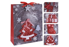 Χριστουγεννιάτικη Τσάντα Δώρου Χάρτινη 24cm σε Διάφορα Σχέδια
