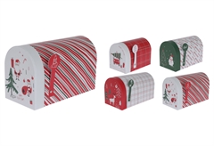 Χριστουγεννιάτικο Σετ Διακοσμητικό Γραμματοκιβώτιο 4τμχ σε Διάφορα Σχέδια