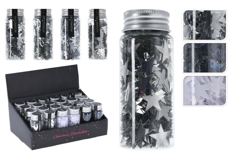 Χριστουγεννιάτικο Κομφετί Ασημί Σε Μπουκάλι 40gr