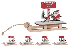 Χριστουγεννιάτικο Διακοσμητικό Έλκηθρο 13cm σε Διάφορα Σχέδια