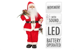 Χριστουγεννιάτικη Διακοσμητική Φιγούρα Αγ. Βασίλης με LED & Ήχο 95cm