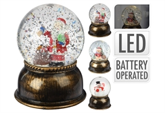 Χριστουγεννιάτικη Χιονόμπαλα με LED 14cm σε Διάφορα Σχέδια