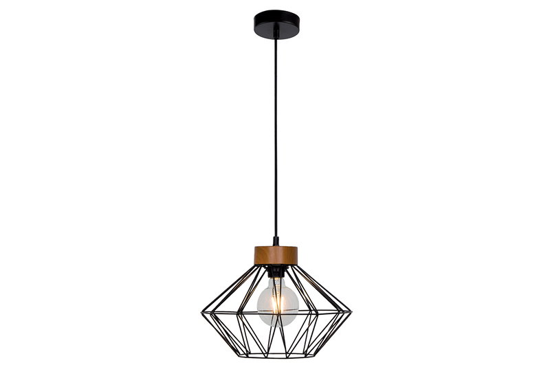 Κρεμαστό Φωτιστικό Viokef Vega E27 130cm Καφέ Σκούρο