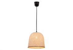 Κρεμαστό Φωτιστικό Viokef Casper E27 139cm Μαύρο/Καφέ Ανοιχτό