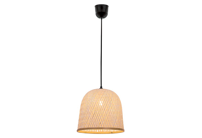 Κρεμαστό Φωτιστικό Viokef Casper E27 139cm Μαύρο/Καφέ Ανοιχτό