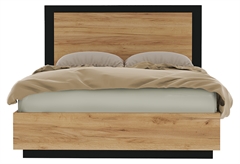 Kitwood Frame Κρεβάτι Ημίδιπλο Μελί & Μαύρο για Στρώμα 200x120