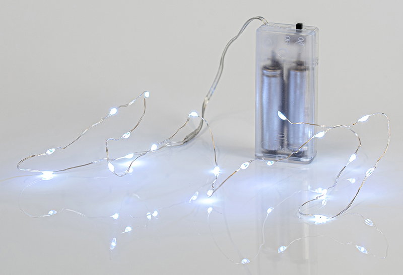 Χριστουγεννιάτικα Λαμπάκια Mini 40LED Μπαταρίας Jingle Joy Lights Ψυχρό Λευκό 390cm