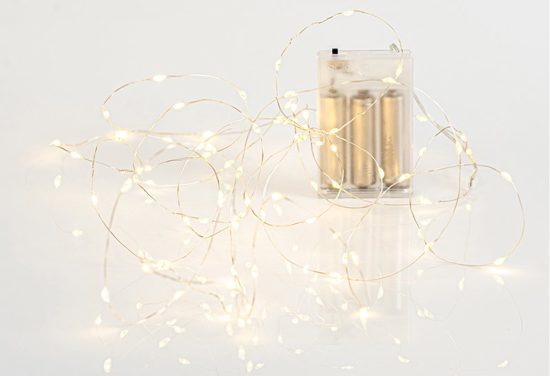 Χριστουγεννιάτικα Λαμπάκια Mini 20LED Μπαταρίας Jingle Joy Lights Θερμό Λευκό 95cm