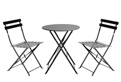 Σετ Κήπου Nattera Oia Μαύρο με 2 Καρέκλες