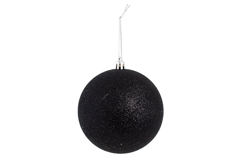Σετ Μπάλες Πλαστικές Glitter Μαύρο Φ6cm 6τμχ