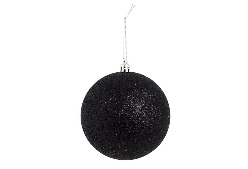 Σετ Μπάλες Πλαστικές Glitter Μαύρο Φ10cm 2τμχ
