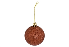 Σετ Μπάλες Πλαστικές Glitter Χάλκινο Φ4cm 6τμχ