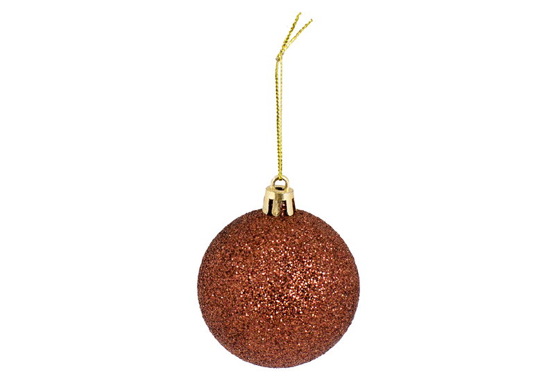Σετ Μπάλες Πλαστικές Glitter Χάλκινο Φ4cm 6τμχ
