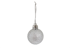 Σετ Μπάλες Πλαστικές Glitter Ασημί Φ2.5cm 12τμχ