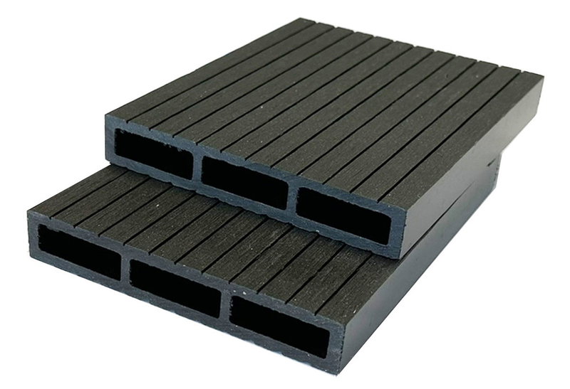 Showood Τάβλα Περίφραξης WPC Γραμμωτή Γκρι Σκούρο 360x12cm
