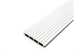 Showood Τάβλα Deck WPC Γραμμωτή Λευκό/Εκρού 360x14.6cm
