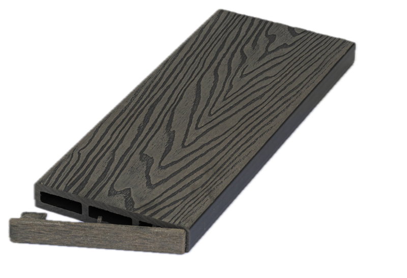 Showood Τάπα Περίφραξης WPC 3D Wood Γκρι Ανοιχτό 12x2cm