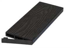 Showood Τάπα Περίφραξης WPC 3D Wood Γκρι Σκούρο 12x2cm