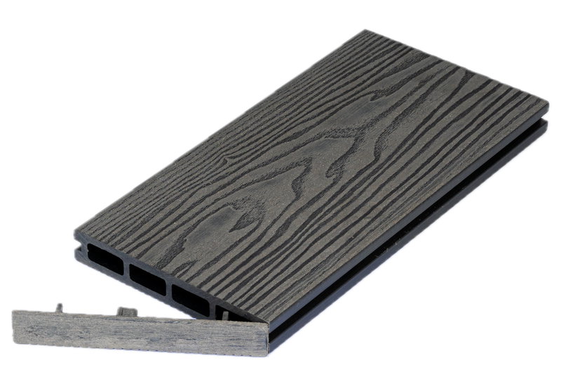 Showood Τάπα Deck WPC 3D Wood Γκρι Ανοιχτό 15x2.5cm