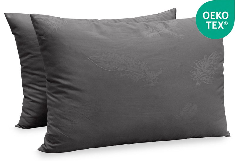 Σετ Easy Home Colours Μαξιλάρια Ύπνου 50x70cm Ανθρακί 2τμχ
