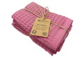 Ionion Mini Waffle Σετ Πετσέτες Κουζίνας 30x30cm Ροζ 3τμχ