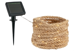 Nattera Ηλιακό Φωτιστικό LED με Σχοινί Καφέ 6m
