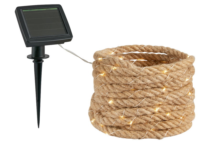 Nattera Ηλιακό Φωτιστικό LED με Σχοινί Καφέ 6m