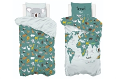 Σετ Παπλωματοθήκη Μονή & Μαξιλαροθήκη Atmosphera World Map