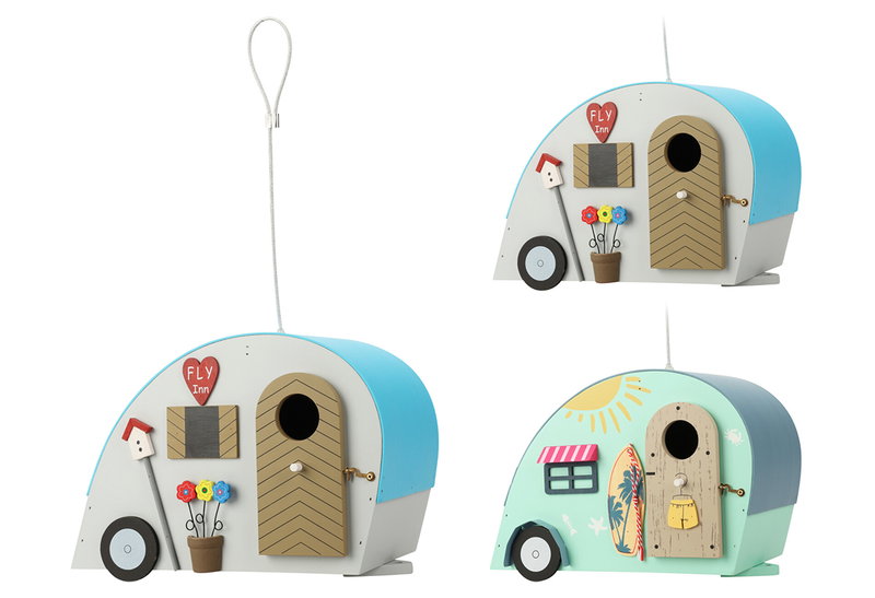 Σπιτάκι Πουλιών Ξύλινο Caravan σε 2 Σχέδια