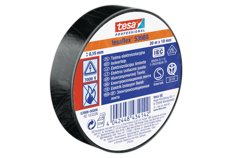 Tesa Electric Insulation Ταινία 20mx19mm Μαύρη