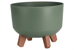 Γλάστρα Φ23.8x18.7cm Πράσινη