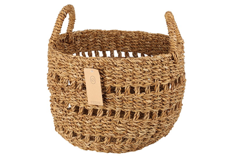 Διακοσμητικό Καλάθι Rattan με Σχέδιο Φ34xΥ26cm