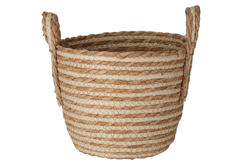 Διακοσμητικό Καλάθι Ψάθινο Φ24xΥ19cm
