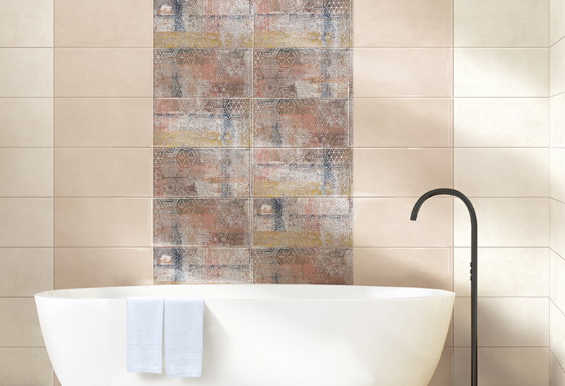 Ντεκόρ Τοίχου Κεραμικό Lilly Art Mix 25x50cm Taupe