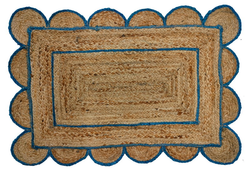 Χαλί Homefit Scalloped 180x120cm Μπλε