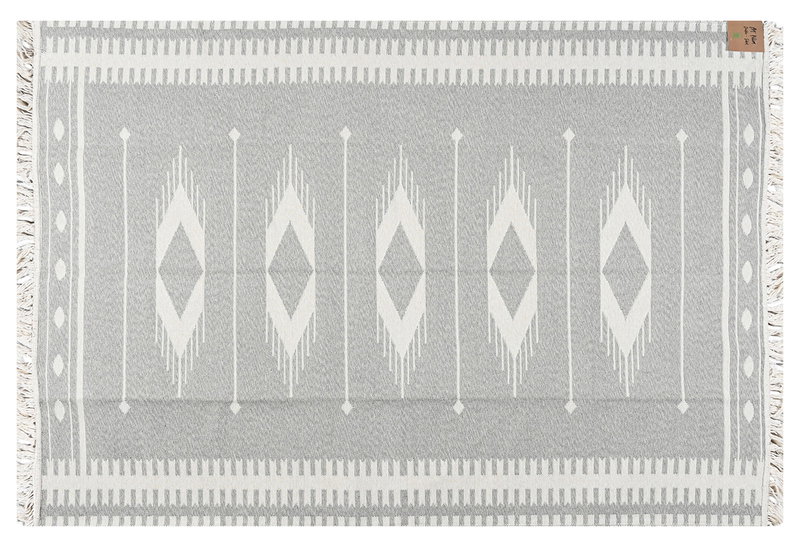 Χαλάκι Polcarpet Art Kilim 2 Όψεων Ανοιχτό Γκρι 80x150cm