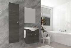 Έπιπλο Μπάνιου με Καθρέπτη Savini Due Zaffiro 55cm Σκούρο Γκρι