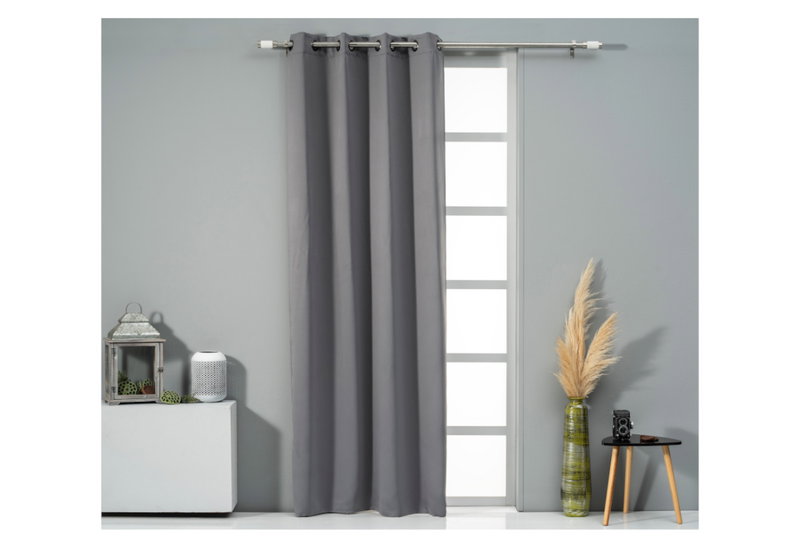 Κουρτίνα Easy Home Hamal 300x270cm Ανθρακί με Τρουκς