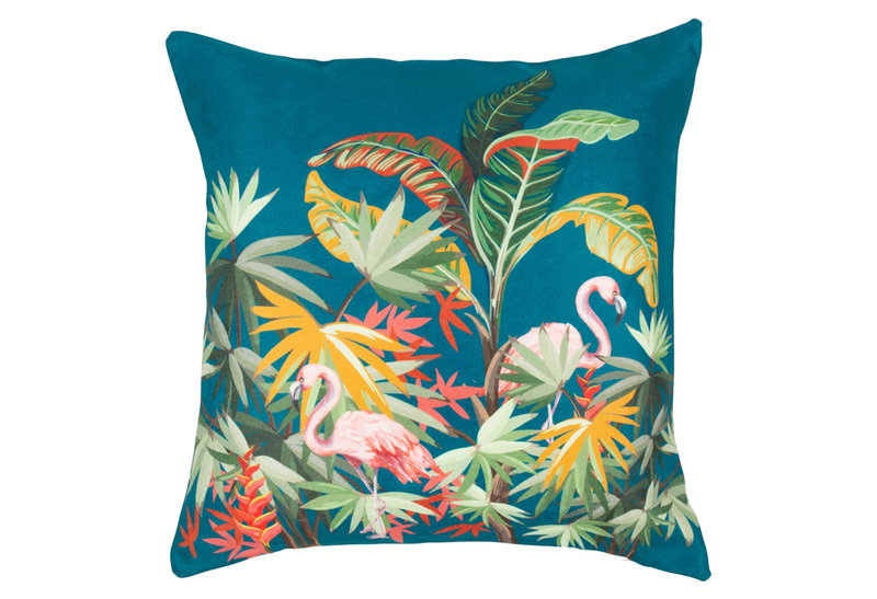 Διακοσμητική Μαξιλαροθήκη Ostaria Jungle 40x40cm Μπλε