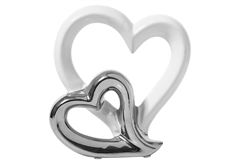 Διακοσμητική Φιγούρα Ostaria Hearts Silver White