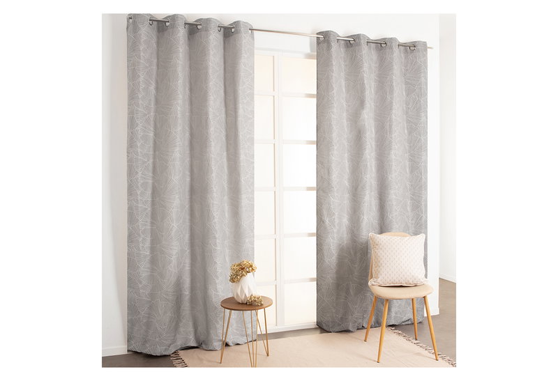 Κουρτίνα Pyma 280x140cm Γκρι με Τρουκς