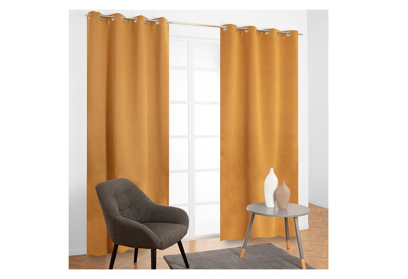 Κουρτίνα JBY Creation Orus Blackout 280x135cm Πορτοκαλί με Τρουκς